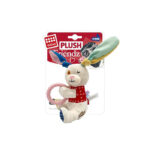 GiGwi Rabbit 'Plush Friendz' with Squeaker and TPR Ring