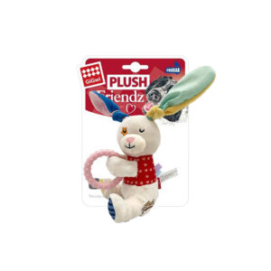 GiGwi Rabbit 'Plush Friendz' with Squeaker and TPR Ring