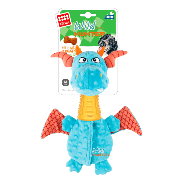 GiGwi Dragon Plush Dog Toy with TPR Neck - Imagen 2