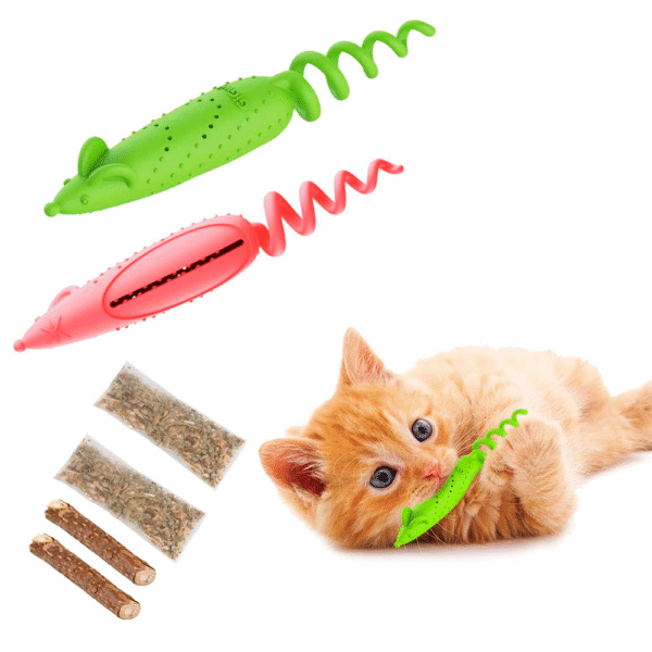 GiGwi Ratón Rojo Roll-Tailed con Bolsa de Catnip