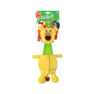 GiGwi Lion Plush Dog Toy with TPR Neck