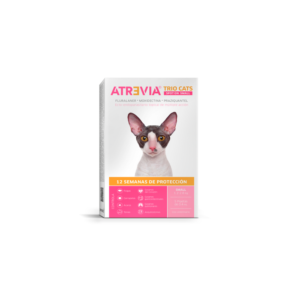 Atrevia Trio Cats Spot On Small x 5 pipetas (1.2 a 2.8 kg) Atrevia Trio Cats Spot On Small x 5 pipetas (1.2 a 2.8 kg)