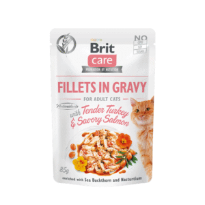 Brit Care Cat Fillets in Gravy with Tender Turkey & Savory Salmon