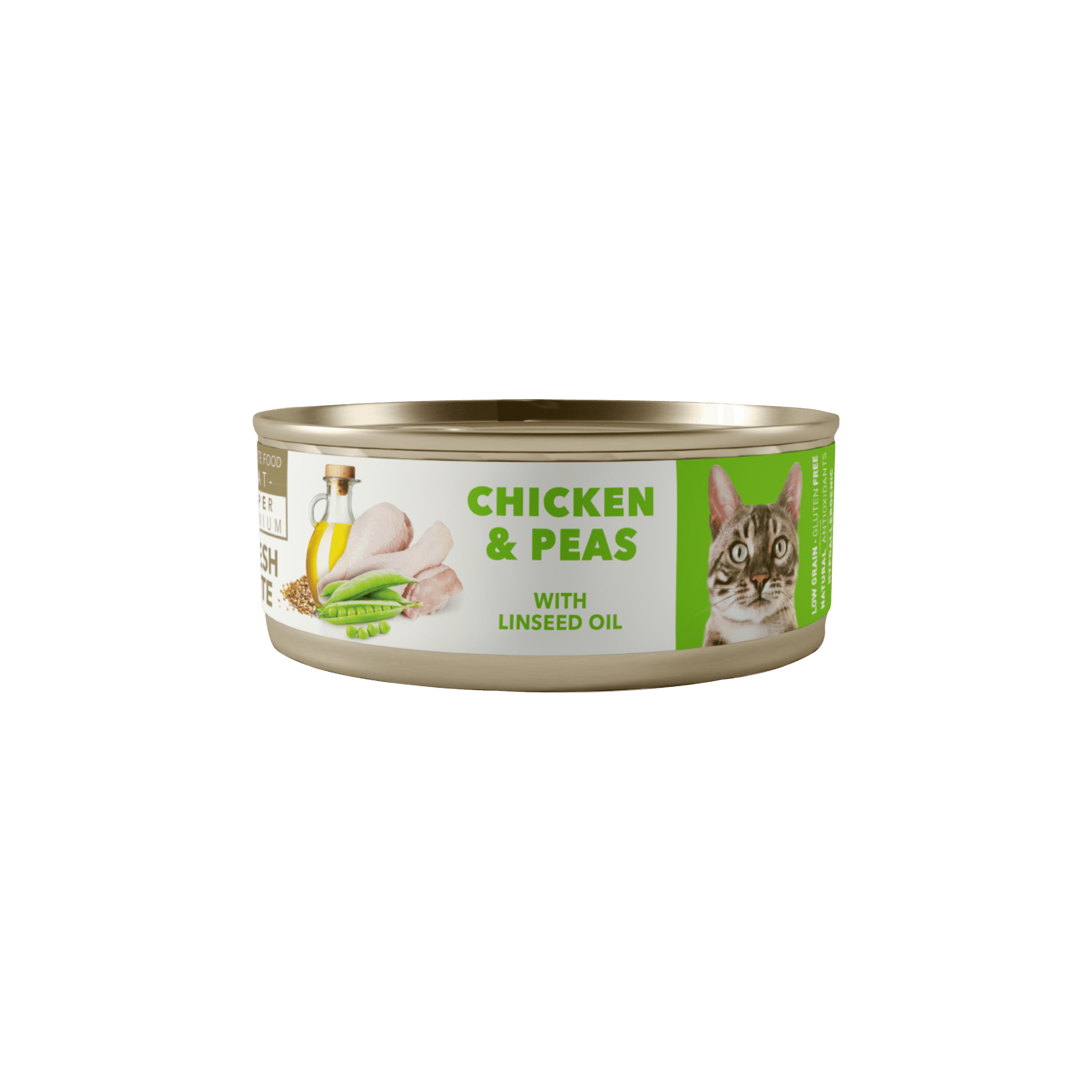 5GA80003 (1) Amity Súper Premium Pollo y Guisantes Gato Adulto 80g